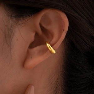 Minimalistisch 18K Vergoldet Messing C-Förmig Ohrklemme Für Damen Ohne Piercing Geometrisch Poliert Mode Schmuck Ohrringe