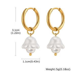 Detailed dimensions of lily of the valley earrings with 3.1cm height and 5g weight