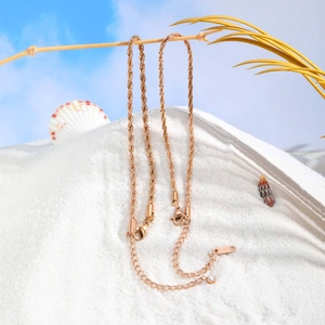 Ensemble de colliers torsadés en acier inoxydable or rose pour style de plage d'été