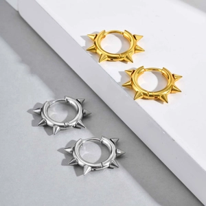Punk Titanstahl Nieten Ohrreifen Für Herren Gold Silber Gothic Stachel Kreisförmige Ohrringe Coole Mode Schmuck
