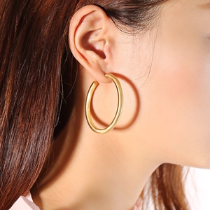 Minimalistische C-Förmige Creolen Für Damen Kupfer Echt Vergoldet 925 Sterlingsilber Ohrstecker-Stift Matte Geometrische Schmuck