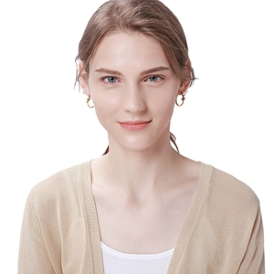 Boucles d'oreilles nœud au design français pour femmes en acier titane doré élégant