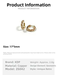 Detailed size and material diagram for gold Mobius hoop earrings with pearls