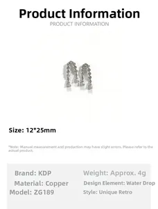 Détails des dimensions et spécifications des boucles d'oreilles goutte en finition argent