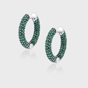 Boucles d'Oreilles Créoles en Argent Sterling 925 Avec Strass pour Femmes Élégant Design de Niche Vintage Incrusté Bijoux