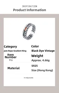 Detailed view of S925 sterling silver braided ring with colorful zircon inlay stones