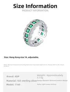 Detail of 925 sterling silver ring featuring green square zircon and lace-edge design