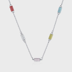Collier en Argent Sterling S925 Émail Coloré Chaîne Torsadée Bijou de Cou Élégant de Luxe Léger pour Femmes
