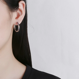 S925 sterling silver hoop earrings with multicolored cubic zirconia gemstones for women