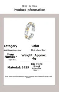 Detailed view of bicolor S925 sterling silver ring with square and hexagonal zircons