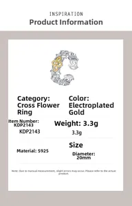 Detailed specs of S925 silver camellia ring featuring 20mm diameter and 3.3g weight