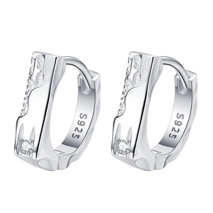 S925 sterling silver rock texture star earrings with sparkling zircon stones