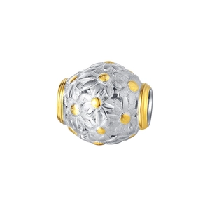 Minimalistischer S925 Sterlingsilber Gänseblümchen Anhänger mit goldenen Blumendetails