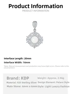 Macro detail of 925 silver pendant showing 20x16mm size and 6mm white agate stone inlay