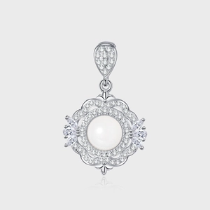 925 Sterling Silver White Agate Pendant Court Style Carved Lace Pattern Rhinestone Inlaid Vintage Necklace Jewelry For Women