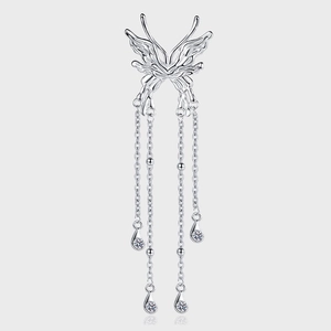 Collier Ras de Cou Gland Papillon Liquide en Argent Sterling S925 pour Femme Chaîne de Clavicule en Strass Bijoux Mode