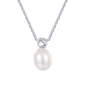 Collier minimaliste en argent sterling S925 avec pendentif perle d'eau douce pour femme