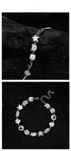 Gros plan du bracelet ours en argent S925 avec finition vintage et poinçon d'authenticité