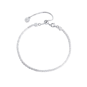Funkelndes S925 Sterlingsilber Box-Kettenarmband mit verstellbarem Blumen-Anhänger