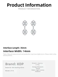 Dettagli sulle dimensioni per orecchini in argento sterling S925 vintage filigranati