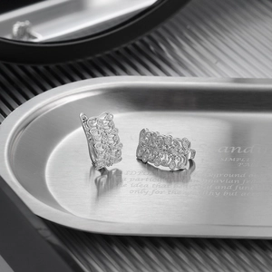 Créoles en argent sterling S925 avec motifs en dentelle ajourée et zircons brillants