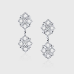 Orecchini a Bottone Retro Foglia di Acanto Con Perno in Argento Sterling 925 Lega Zirconia Stile Corte Gioielli Per Donna