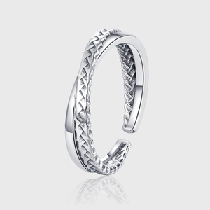 S925 Sterlingsilber Kreuzring Für Damen Herren Minimalistisches Webmuster Verstellbarer Offener Ring Modeschmuck Fingerring