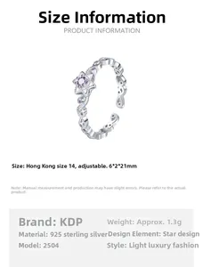 Macro detail of S925 sterling silver ring with violet star zircon and filigree texture