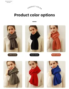 Detailed grid view showing various color options for the thick rib-knit winter scarf