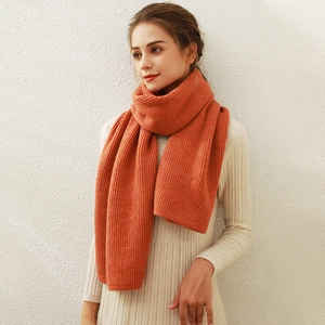 Winter Warm Acrylic Ribbed Knit Scarf For Women Men Solid Color Thick Long Soft Neck Warmer Casual Outdoor Accessory