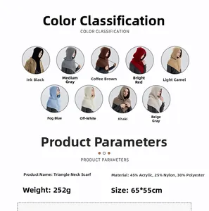 Detailed specs of the knitted balaclava showing size and high-quality material info