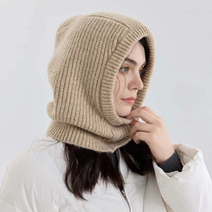 Passamontagna in Misto Lana a Maglia per Uomo Donna Inverno Caldo Scaldacollo con Cappuccio Pullover Berretto a Costine Antivento Accessorio Outdoor
