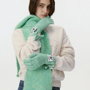 Damen Herren Winter Warme Gestrickte Wollmischung Handschuhe Koreanischer Stil Schleife Band Touchscreen Fingerhandschuhe