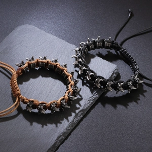 Punk Alloy Spine Dragon Bone Hand Woven Bracelet For Men Women Adjustable Gothic Bone Link Chain Necklace Retro Jewelry
