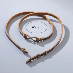 60cm brown leather multi-wrap bracelet with vintage bronze infinity buckle closure