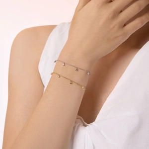 Bracelets élégants en argent sterling S925 avec cœurs roses et pierres de zircon
