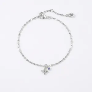 925 Sterling Silver Clover Pendant Bracelet Elegant Minimalist Light Luxury Zirconia Star Charm Adjustable Jewelry For Women Gift