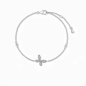 925 Sterling Silver Butterfly Bracelet For Women Delicate Full Zirconia Inlaid Adjustable Chain Elegant Jewelry Gift