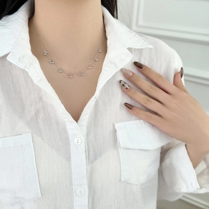 Elegant S925 sterling silver cherry bead necklace for women on minimalist chain