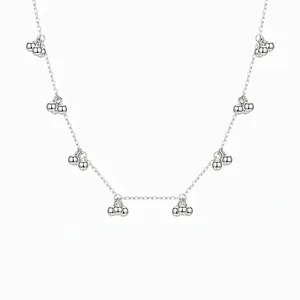 Minimalist 925 Sterling Silver Round Bead Pendant Necklace For Women Fashion Commuter Clavicle Chain Cross Chain Jewelry