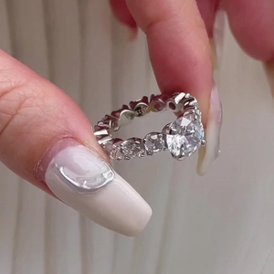 Classic 925 sterling silver eternity ring with a sparkling 2-carat round brilliant gemstone