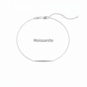Exquisite 925 Sterling Silver Moissanite Bracelet Women Smile Design Pave Set Round Moissanite Elegant Fine Hand Jewelry Gift