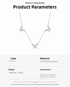 Détails du pendentif papillon en argent S925 serti de zircons de taille marquise