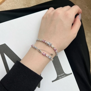 Elegant S925 sterling silver bracelets with colorful zircon stones in a stylish set