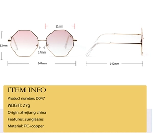 Detailed view of pink gradient lenses and gold double bridge frame for square sunglasses
