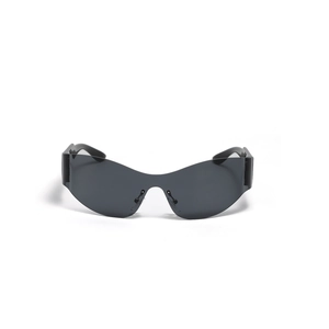 Lunettes de Soleil Bouclier sans Cadre Futuriste Y2K UV400 Cyberpunk Enveloppantes pour Hommes Femmes Mode Extérieur