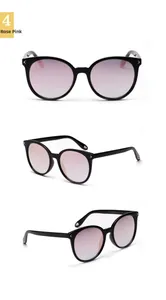 Three-angle views showing rose pink gradient lenses and black cat-eye frame sunglasses