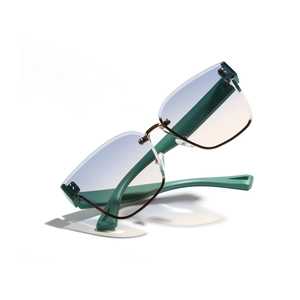 Square Rimless Fashion Sunglasses For Women Men AC Lens PC Frame UV400 Protection Gradient Outdoor Party Eyewear Gift