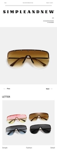 Detail view of oversized rimless sunglasses featuring punk-style metal rivets and color options