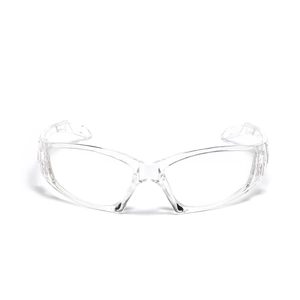 Y2K style clear protective sunglasses with integrated transparent shield lens and frame